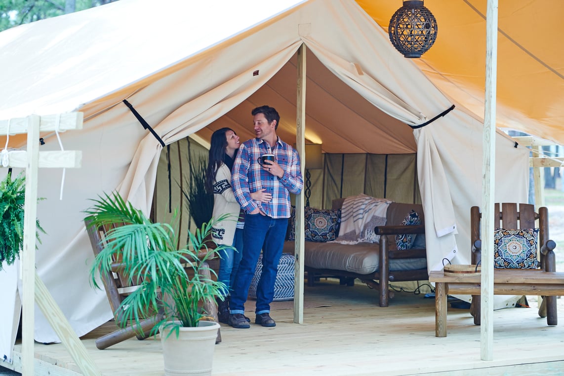 Chincoteague Island KOA Safari Tent couch (2)