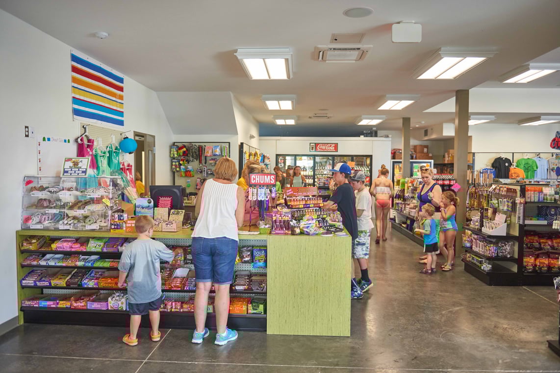 Shoppers in Massey's Marketplace